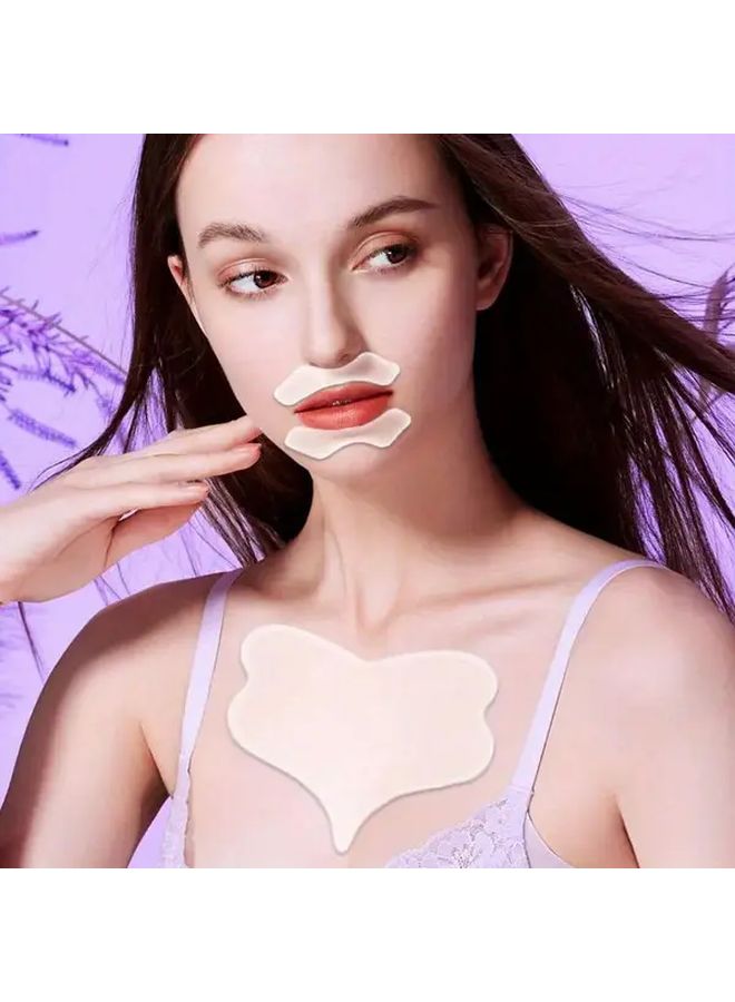لاصقات صدر شفافة للشفاه 3 قطع، ناعمة، بيج فاتح، مريحة، تسمح بالتنفس للنوم - Image 1